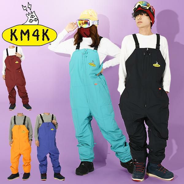 km4k ウェア paradise bib サイズL 30%off 送料無料 スノーボードウェア KM4K カモシカ PARADICE BIB