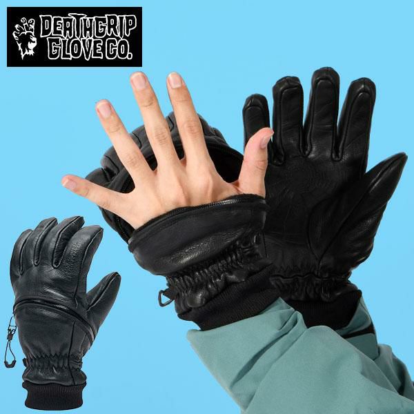 HANDOUT スキー・スノーボード用グローブ Lサイズ ブラック　レザー 送料無料 スノーボード ミトン デスグリップ グローブ DEATHGRIP GLOVE
